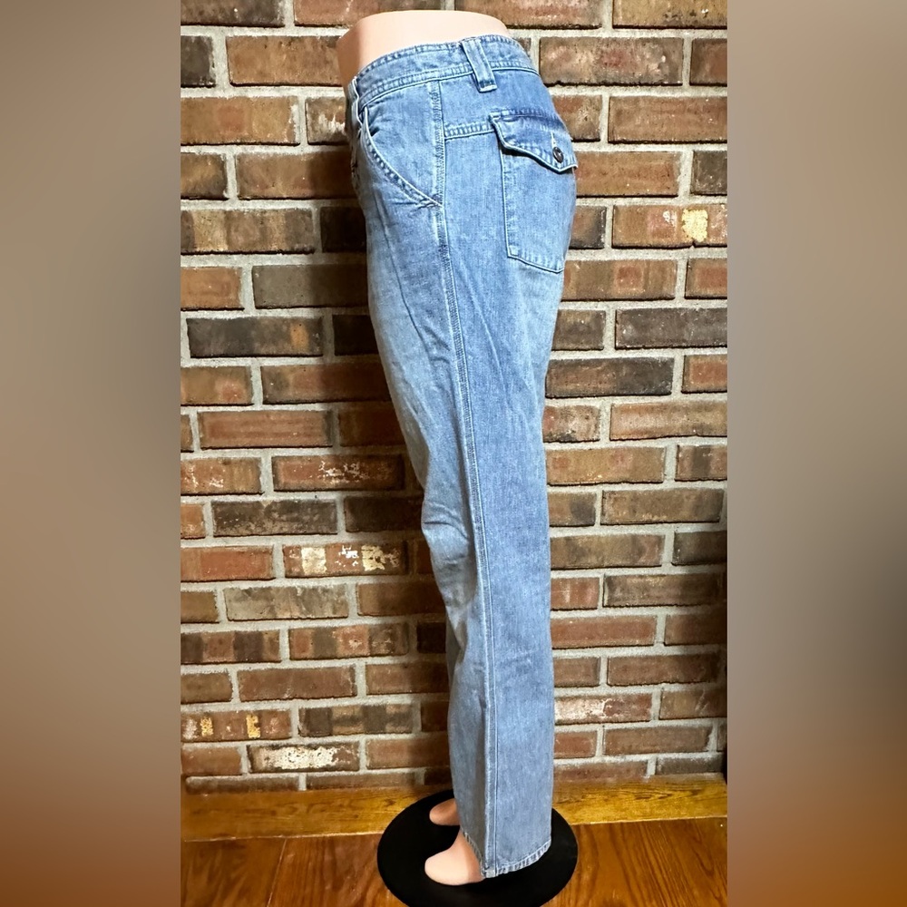 Tommy Hilfiger Sz 8 Relaxed Wide-Leg Fold Over Pocket Jeans - Picture 2 of 6